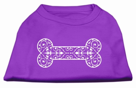 Henna Bone Screen Print Shirt Purple XS